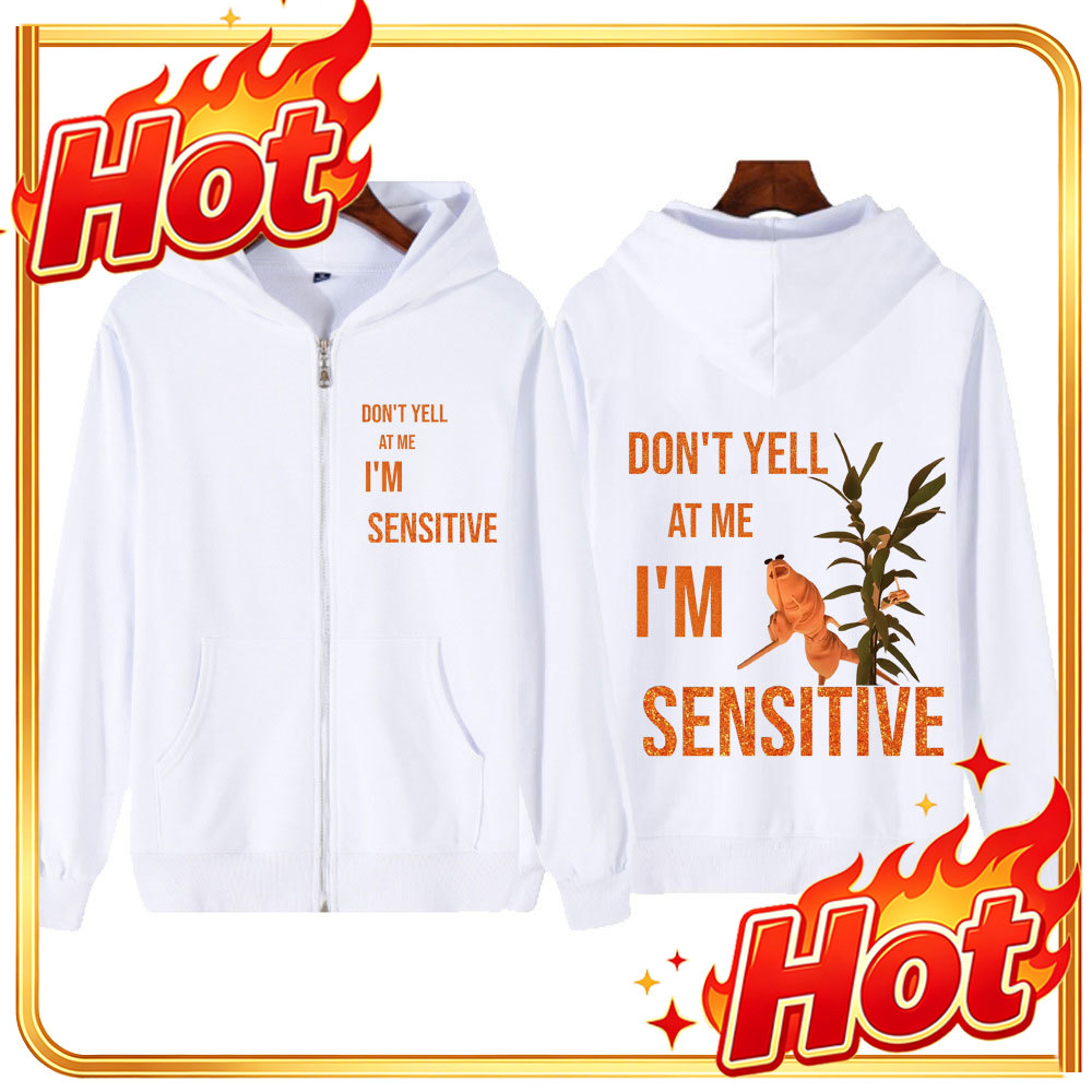 Mens Fashion Zip Up Hoodies - 마커스 더 웜, 나에게 소리 지르지