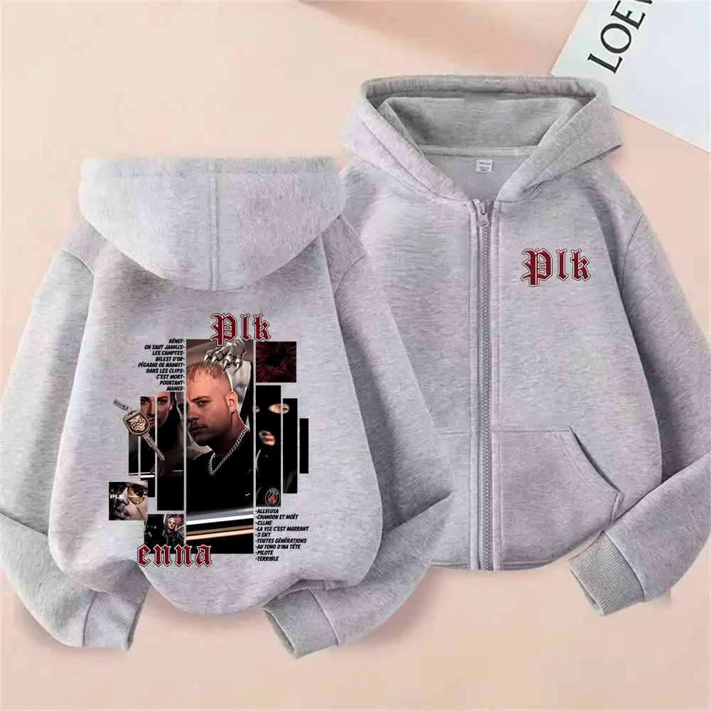 Mens Fashion Zip Up Hoodies - 래퍼 플크 앨범 커버 그래픽이 들어간