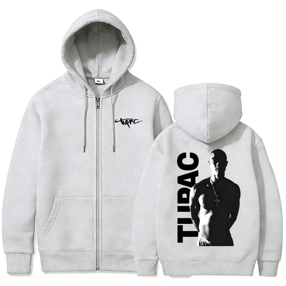Mens Fashion Zip Up Hoodies - 래퍼 투팍(Tupac 2pac) 스타일의 지퍼 후디,