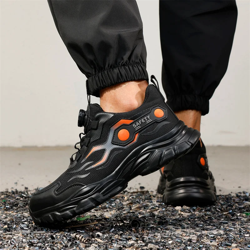 남성용 스틸 토 작업화 패션 안전화 경량 회전 버튼 안 - Mens Fashion Trainers 리뷰 및 가격