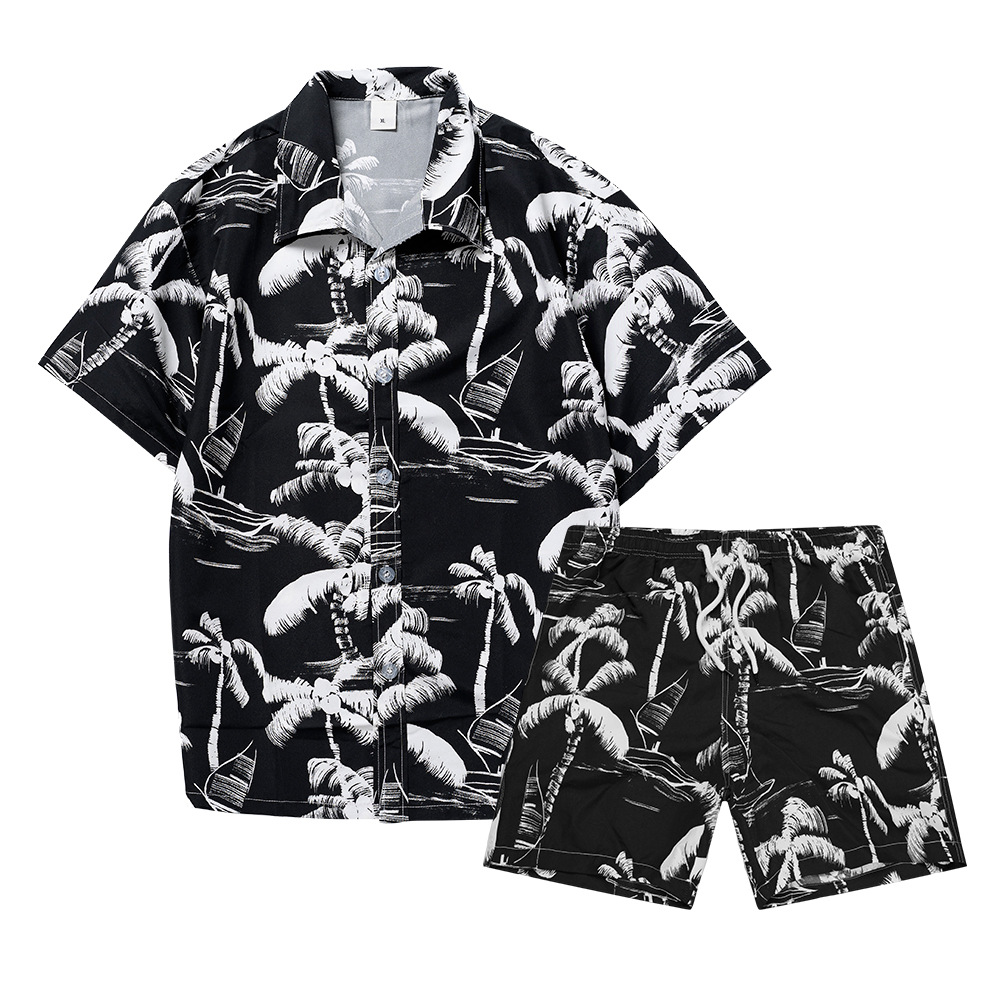 하와이안 코코넛 나무 3D 프린트 남성 셔츠 세트 패션 - Mens Fashion Clothes 리뷰 및 가격