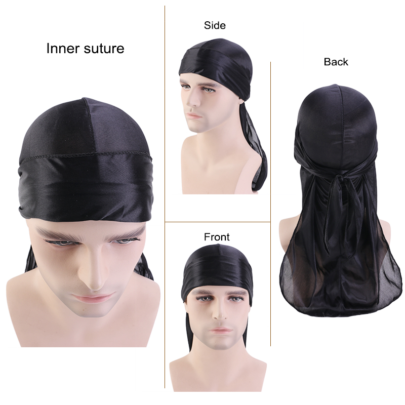 3 개/몫 긴 Durag 실크 새틴 Bandanas 모 - Men'S Fashion With Hat 리뷰 및 가격
