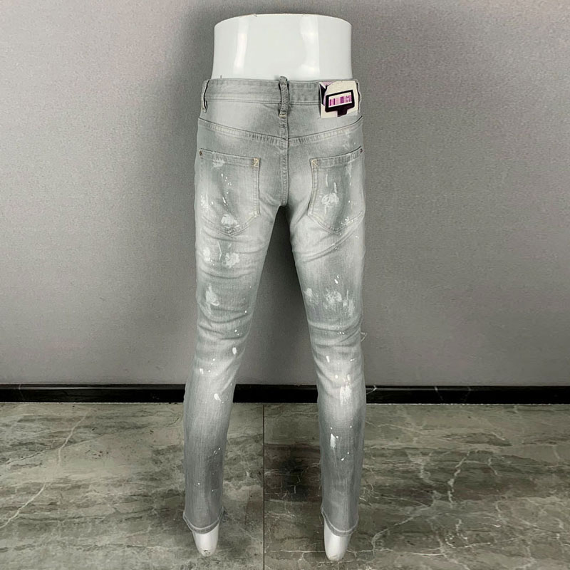 세련된 스타일의 새로운 남성용 청바지, 찢어진 디자인, - Men'S Fashion Grey Jeans 리뷰 및 가격