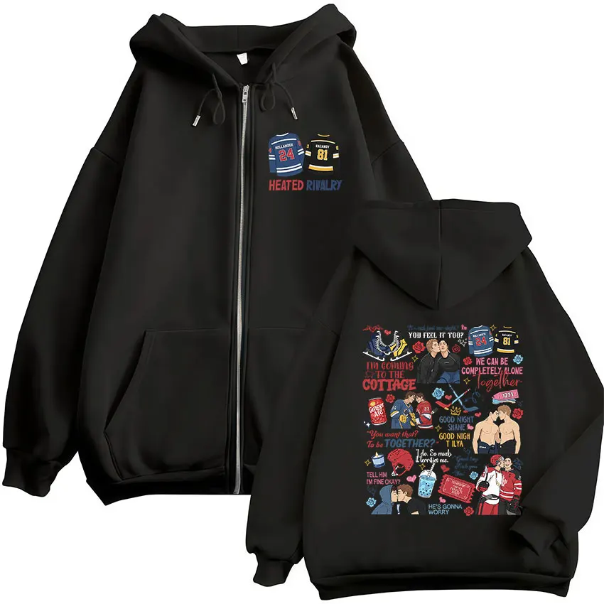 히트 레이블 프린트 지퍼 후디, 남성용/여성용, 하라주 - Mens Fashion Zip Up Hoodies 리뷰 및 가격