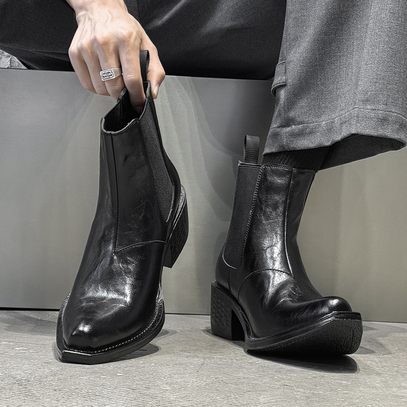 대형 사이즈 남성 패션 펑크 록 하이 첼시 부츠 블랙  - Men'S Fashion News 리뷰 및 가격