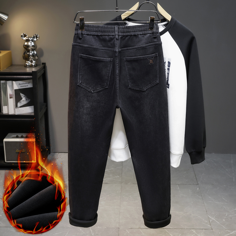 남성용 겨울 신상 플리스 안감 청바지, 신축성 있는 허 - Men'S Fashion Grey Jeans 리뷰 및 가격