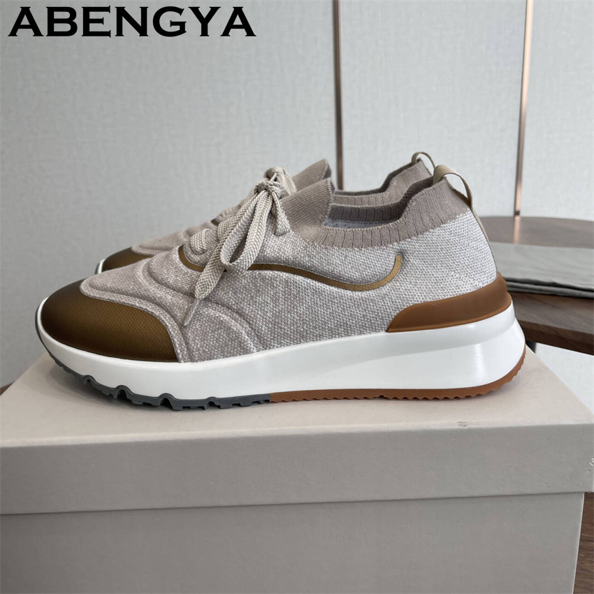 남성용 새로운 멀티 컬러 니트 로퍼 신발 라운드 발가락 - Mens Fashion Trainers 리뷰 및 가격